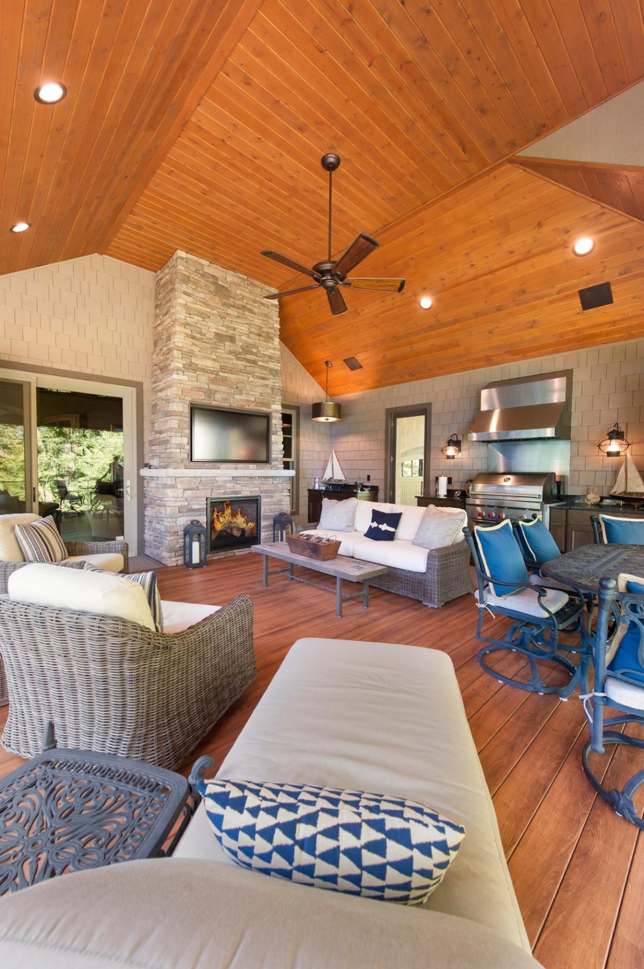 Outdoor TV & fireplace wiring