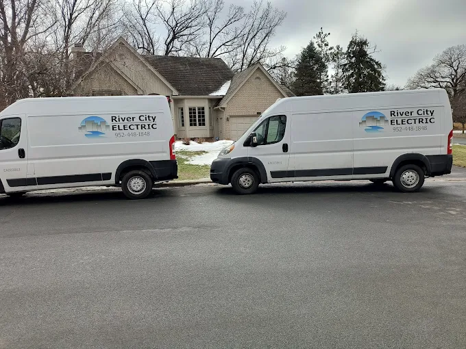 Our service vans on the job